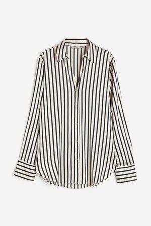 Chemise à Carreaux Rayés à Manches Longues – Élégance Décontractée