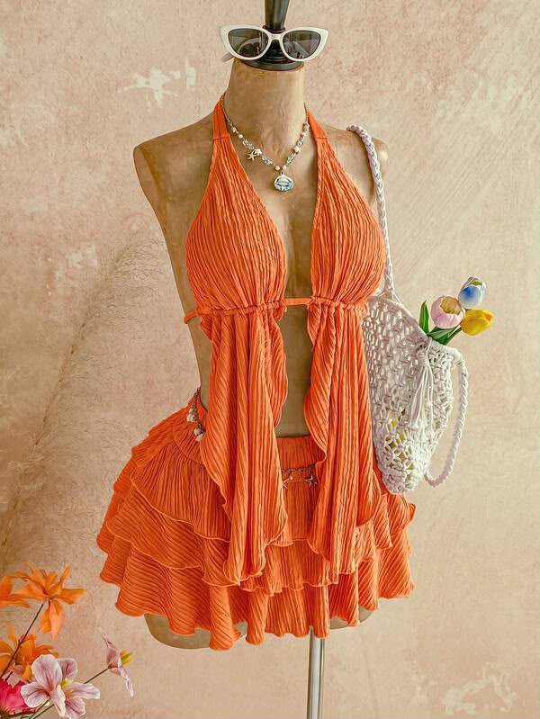 Ensemble de plage en maille | Charme estival