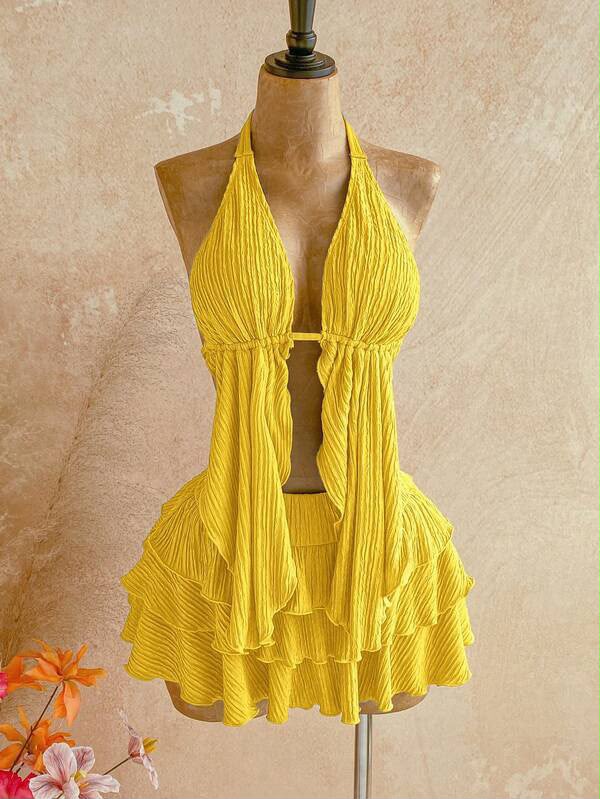 Ensemble de plage en maille | Charme estival