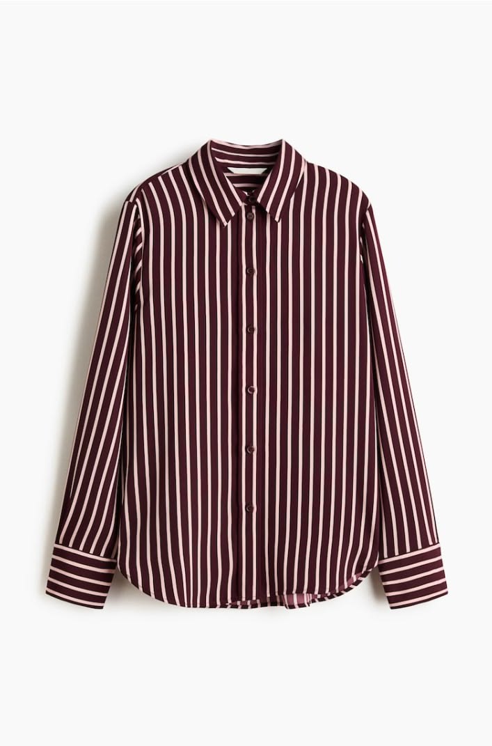 Chemise à Carreaux Rayés à Manches Longues – Élégance Décontractée
